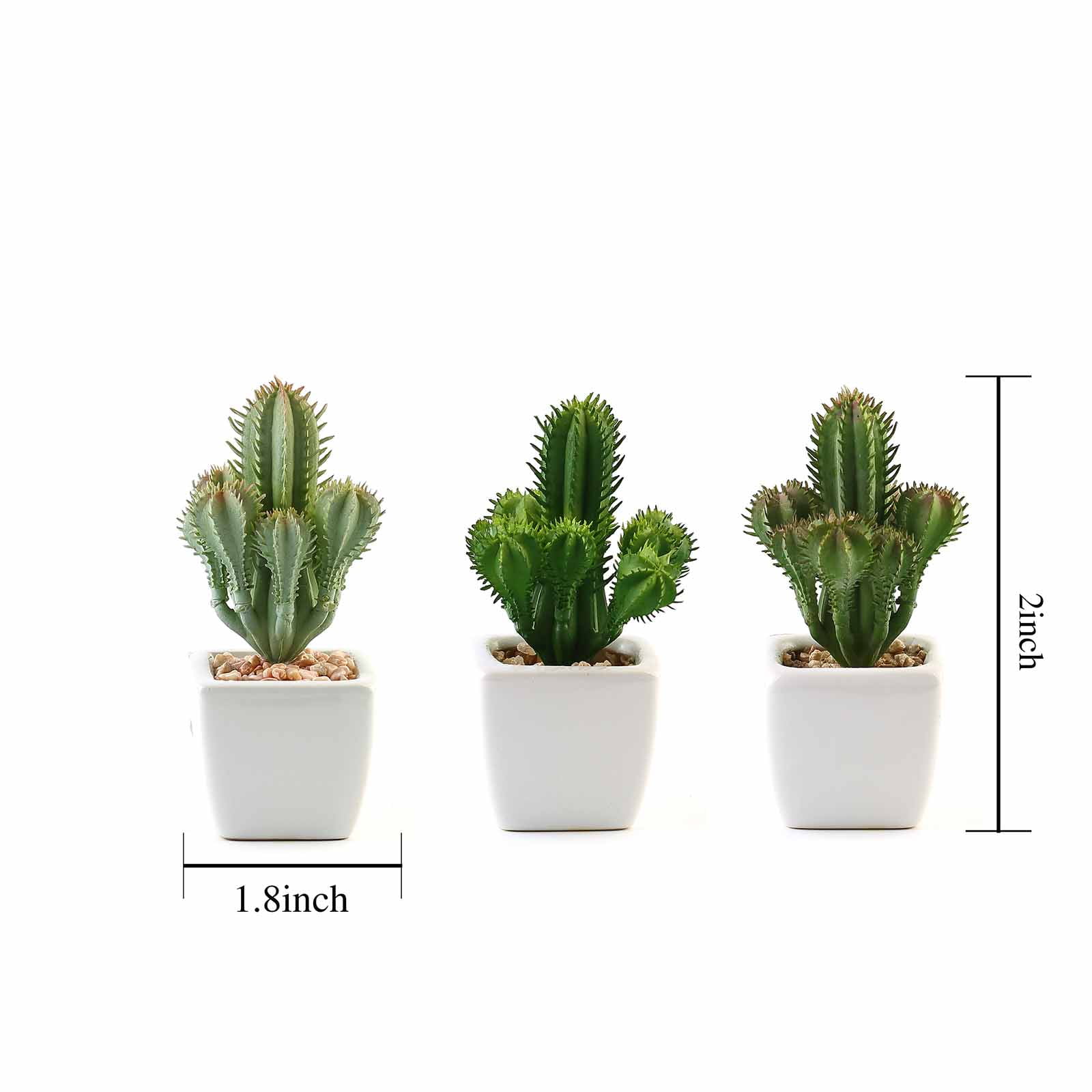 8.5" Faux Succulent Cactus in Ceramic Pot Plants rocks Wedding Decor Decorations 