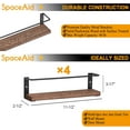 thumbnail image 6 of SpaceAid Spice Rack with 24 Spice Jars, Wood Hanging Seasoning Shelf for Cabinet Door or Wall Mount (4 Pack)，Brown, 6 of 7
