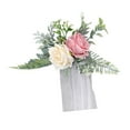 thumbnail image 1 of Arreglo floral para pasillo, arco de rosas artificiales, flores y cintas para boda rosa amarillo claro, 1 of 2