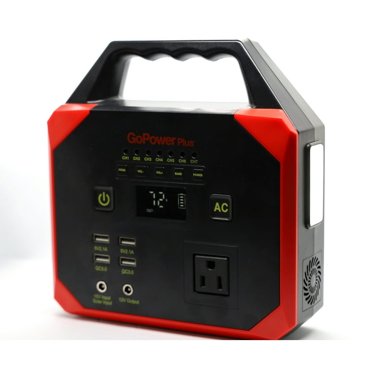 GoPower Plus 45000 mAh Emergency Power Station, 1 AC outlet, 2 USB Charging  Ports, 2 USB 3.0 Quick Charge Ports