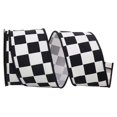 thumbnail image 1 of Reliant Ribbon 77300M-984-40F 20.5 in. 10 Yards Jumbo Raceway Check Wired Edge Ribbon, Black & White, 1 of 1