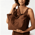 thumbnail image 5 of Tanyzvel Women's Corduroy Tote Bag, Casual Shoulder Purse with Front Pocket for Work & School, 5 of 5