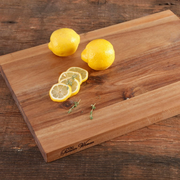 The Pioneer Woman Cowboy Rustic 12" x 18" Acacia Wood Cutting Board, Brown