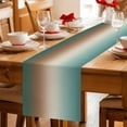 thumbnail image 5 of Green Brown Ombre Table Runner 108 Inches, Modern Gradient Abstract Art Bed Runner Dresser Scarves Tabletop for Indoor Outdoor Parties/Ceremony/Banquet, 13"x 108", 5 of 9
