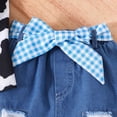 thumbnail image 4 of Gerichy Toddler Girl Denim Western Outfit Baby Cowgirl Clothes Ruffle Cow Print Shirt Button Down Tops Belted Jeans Shorts Toddler Girl Denim Western Outfit Baby Clothes, 4 of 7