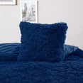 thumbnail image 6 of BLEUM CADE Luxury Fluffy Fuzzy King Bedding Comforter Set,4 Pieces Shaggy Duvet Cover Set,Furry Plush Velvet Comforter Cover with Zip Closure,King,Navy Blue, 6 of 8