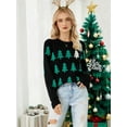 thumbnail image 3 of Women'S Ugly Funny Christmas Sweaters Long Sleeve Knit Pullover Sweater Cute Reindeer Tree Snowflake Sweater Black S, 3 of 8