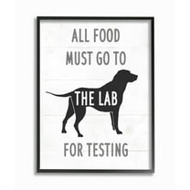 Stupell Industries Kitchen All Food to the Lab Animal Dog Pun Framed Wall Art Design by Daphne Polselli, 16" x 20", Black Framed