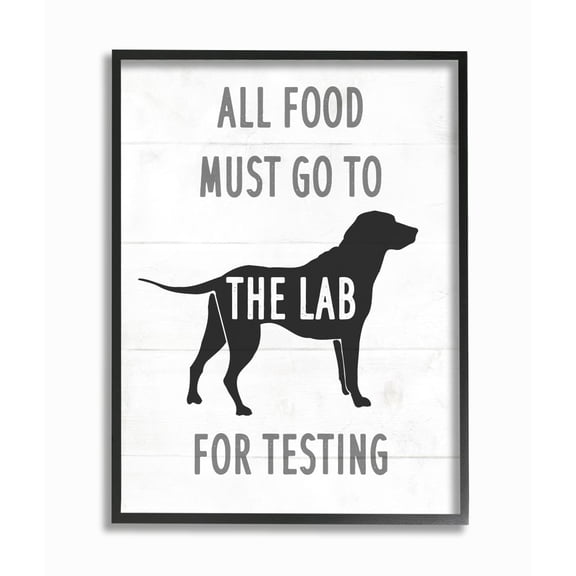 Stupell Industries Kitchen All Food to the Lab Animal Dog Pun Framed Wall Art Design by Daphne Polselli, 16" x 20", Black Framed