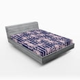 thumbnail image 2 of Ambesonne Tropical Leaves Fitted Sheet, Art Dreamy Monstera, Queen Size, Pale Pink Indigo, 2 of 5