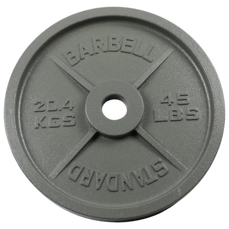 Standard Cast Iron Weight Plate, 2-Inch Center Hole for Adjustable Dumbbell, Standard Barbell - Perfect for Strength Training Plates Exercise Balance (Single 45LB)