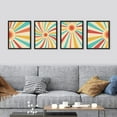 thumbnail image 3 of PixonSign Framed Wall Art Mid-Century Modern Retro Sunshine Landscape Prints, Set of 4 Abstract Geometric Wall Decor Arts, Wall Décor, Adhesive Canvas Poster, Modern Home Artwork - 11"x14" Black, 3 of 5