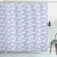 thumbnail image 1 of Ambesonne Savannah Shower Curtain, White Crowned Cranes Art, 69"Wx70"L, Lavender Blue White, 1 of 3