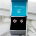 thumbnail image 4 of Arete para Mujer con Cristal Swarovski  en Forma de Corazon – Bañado en Rodio– Arete Elegante y Brillante, Aretes de Mujer de Moda– Joyería para Mujer de Moda– Regalo especial Ortiz Espinosa Temporada, 4 of 5
