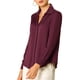thumbnail image 4 of CAMISAS ELEGANTES PARA MUJER INSPIRADAS CHIC Cuello en V, Manga Larga, Blusa de Satén Suave 3XL Rojo Vino, 4 of 8