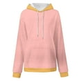 thumbnail image 3 of Timegard Sweatshirts for Women Drawstring Drop Shoulder Hoodies Color Block Casual Pullover with Pockets, 3 of 3