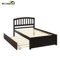 thumbnail image 5 of Bellemave Simple Style Twin Size Wood Platform Bed Frame Space Saving Twin Platform Bed with Trundle and Headboard, No Box Spring Needed, Espresso Black, 5 of 11