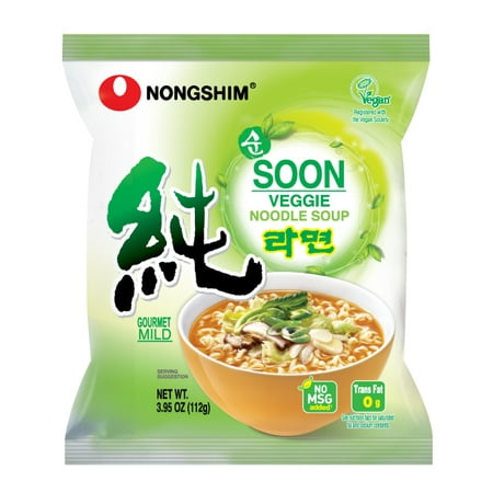 Nongshim Soon Veggie Noodle Soup, 3.95 Oz, 10 Ct