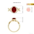 thumbnail image 5 of ANGARA Oval Lab Grown 2 Ct Ruby Criss Cross Shank Engagement Ring with Accents for Women in 14K Yellow Gold (Size-9x7mm) | July Birthstone, Anniversary, Jewelry Gift for Women | Lab-Grown Ruby Ring, 5 of 7