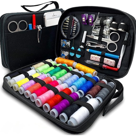 Januofit Sewing Kit for Adults & Beginners - A Portable Hand Needle and Thread Kit with Essential Sewing Supplies and Accessories for Emergency Clothing Repairs, Travel, and Home Mending