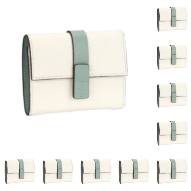 Jumpingount Monedero de repuesto para mujer, tríptico, Color sólido, tarjetero, compartimento para efectivo, carpeta de fotos, billetera, regalo Blanco 10piezas