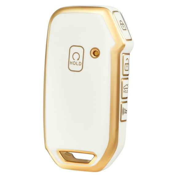 OFFCURVE Key Fob Cover for Kia, White-Gold, 5 Buttons, 1 Piece