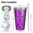 thumbnail image 4 of 16oz Tumblers Spider Web Halloween Pattern Stainless Steel Vacuum Insulated Double Wall Travel Tumbler Cups Mug with Lid and Straw,Cleaning Brush for Coffee,Tea, 4 of 4