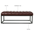 thumbnail image 6 of Upholstered Tufted Long Bench, Bedroom End of Bed Bench, PU Rectangular Bench with Metal Legs, Indoor Ottoman Entryway Shoe Bench for Living Room Hallway, Dark Brown, 6 of 7
