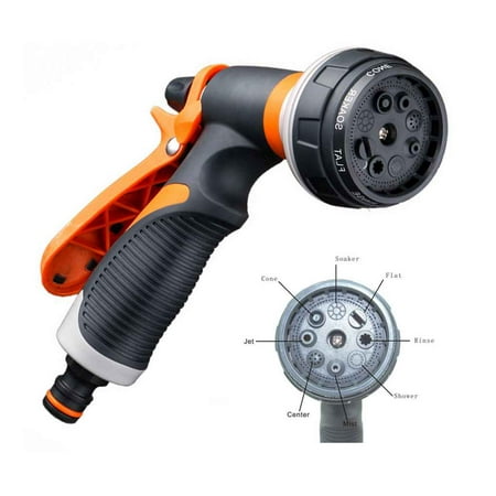 High Pressure Garden Hose Nozzle Hand Sprayer 8 Pattern Adjustable Car Wash Hose Household Garden Water Spray