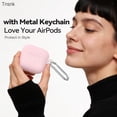 thumbnail image 4 of Funda TNSNK de silicona rosa para AirPods 4 con kit de limpieza 3 en 1, 4 of 7