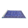 thumbnail image 2 of Ahgly Company Machine Washable Indoor Round Oriental Blue Industrial Area Rugs, 3' Round, 2 of 4