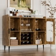 thumbnail image 2 of Homieasy Home Coffee Bar Cabinet with Power Outlet and LED Lights, Rustic Brown, 2 of 7