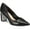 Black Leather, variant on Alfani Womens Jensonn Leather Pointed Toe Dress Heels Black 10 Medium (B,M)