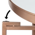 thumbnail image 6 of Kate and Laurel Celia Round Metal Foldable Coffee Table with Mirrored Tray Top, Rose Gold, 6 of 6