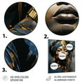 thumbnail image 3 of Designart "Blue and gold African Woman Goddess I In Blue and Gold"African Woman Metal Wall Art Blue Modern Living Room Wall Art, 3 of 6