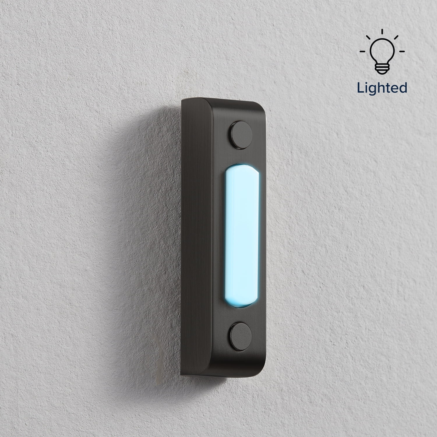 Heath Zenith Heath Zenith Black Metal Wired Lighted Push Doorbell Button