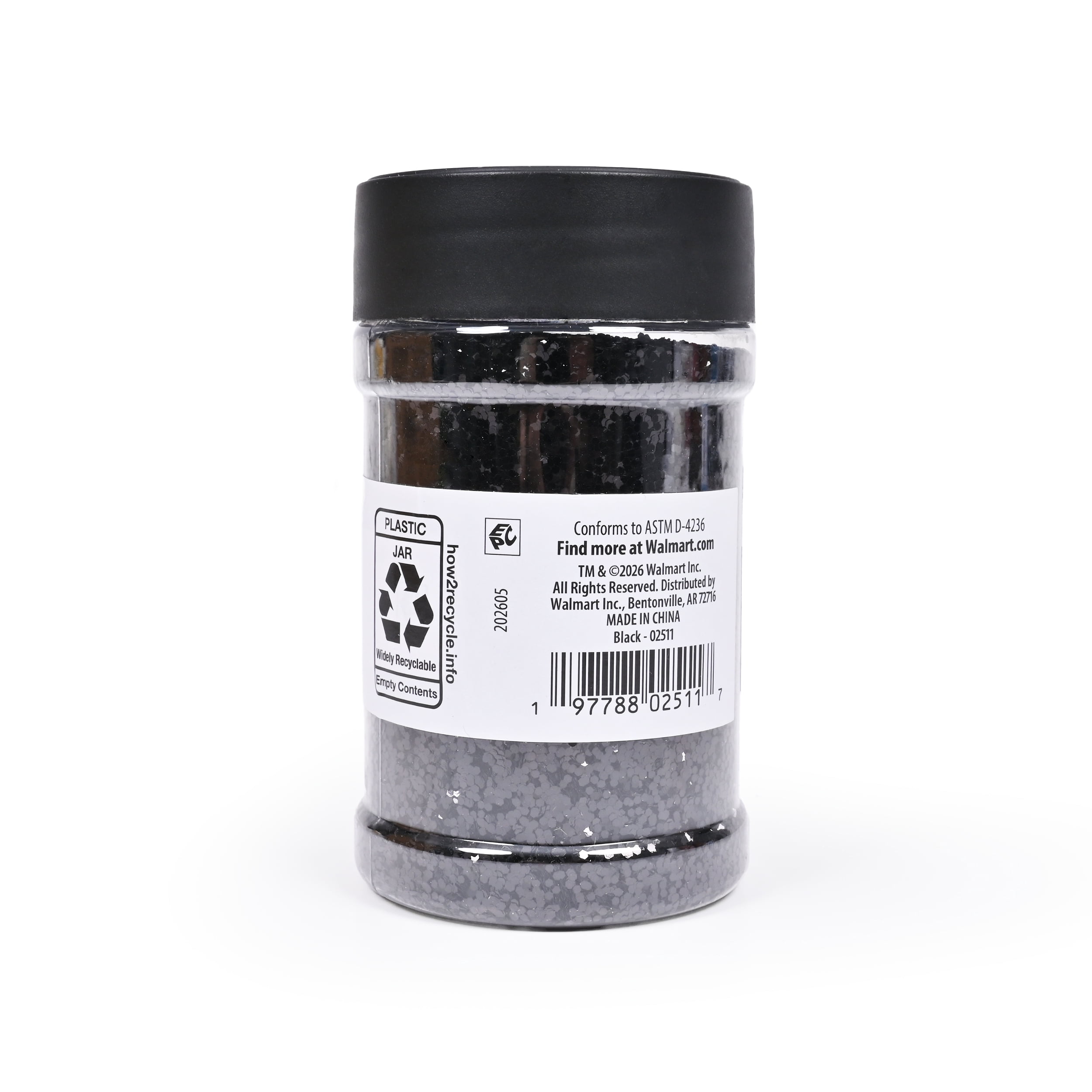 Hello Hobby Fine Black Craft Glitter, 4 oz