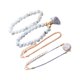 thumbnail image 5 of Juego de 4 pulseras con borlas y cuentas de mármol para mujeres y niñas., 5 of 7
