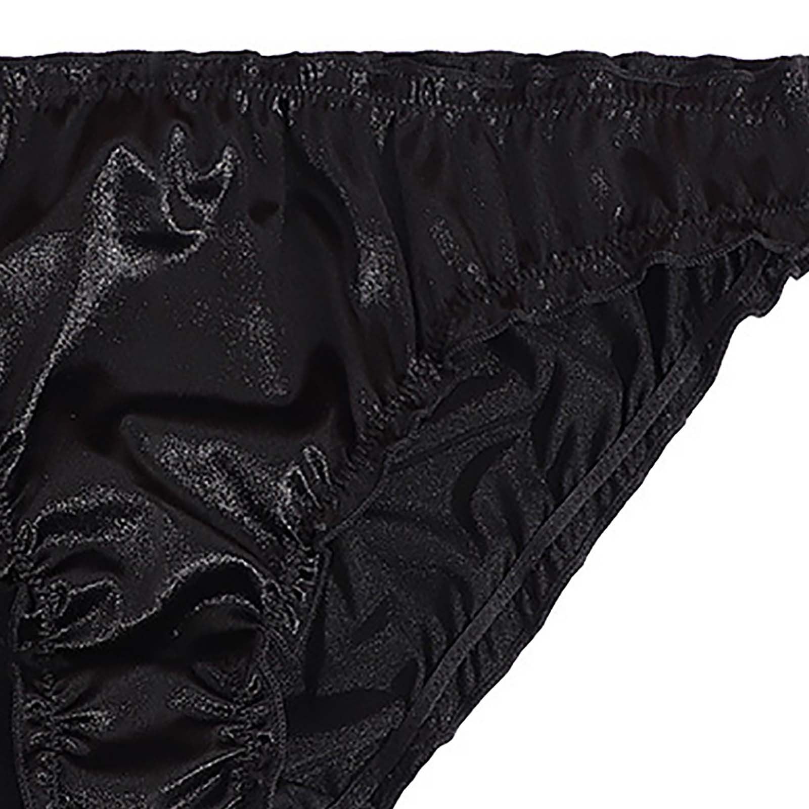 AOOCHASLIY Womens Underwear Plus Size Deals Brief Thong Satin Panties Mid  Waist Wavy Cotton Crotch Briefs 