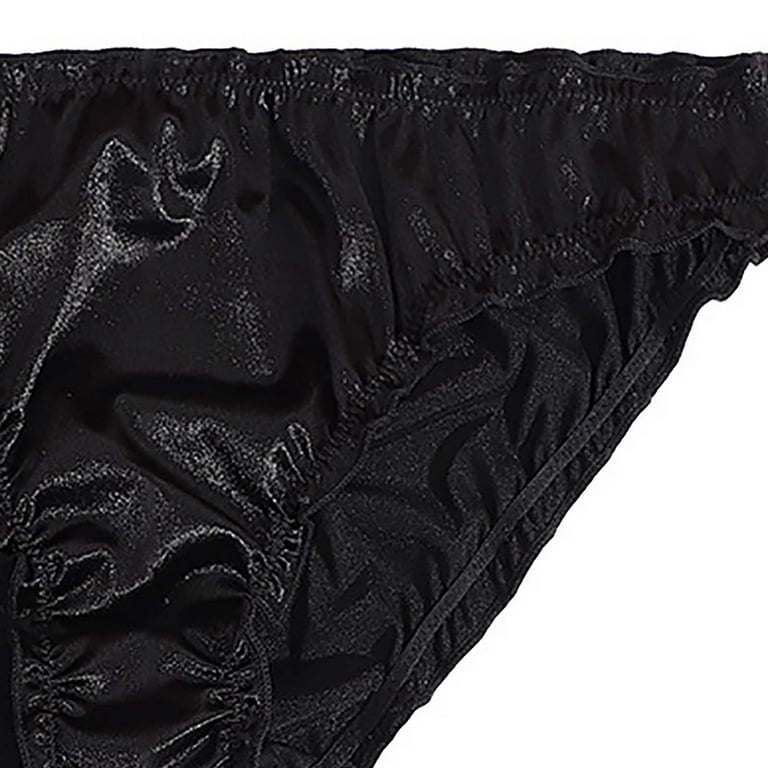 Aoochasliy Underwear for Womens Clearance Satin Panties Mid Waist Wavy  Cotton Crotch Briefs 