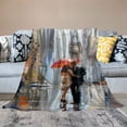 thumbnail image 2 of JEUXUS Rainy Cityscape Flannel Blanket Exquisite Gifts for All Seasons Soft Plush Blankets 60x80in, 2 of 6