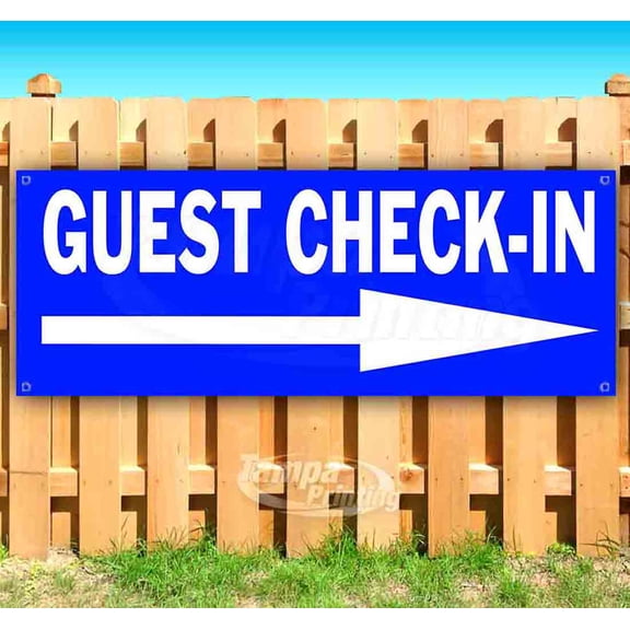 Guest Check-In 13 oz Vinyl Banner With Metal Grommets