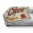 thumbnail image 3 of Retro Soft Flannel Fleece Blanket, Tin Rusty Faded Fresh Brewed Coffee Print from Old Days Fifties Style Art Work, Cozy Plush for Indoor and Outdoor Use, 70" x 90", Cream Red Orange, by Ambesonne, 3 of 6
