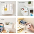 thumbnail image 3 of GIXUSIL Cabinet Door Organizer 1 Pack Kitchen Storage Box Adhesive Containers No Drilling Bathroom Socks and Clothes Storage Wall Box Plastic Organizer Container (10 x 3 x 4 in), 3 of 8