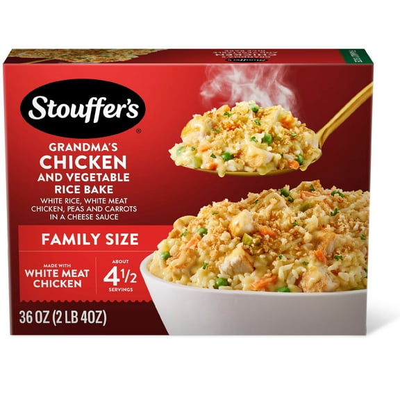 Stouffer’s Grandma’s Chicken and Vegetable Rice Bake, Family Size, Frozen Family Dinners 36 oz