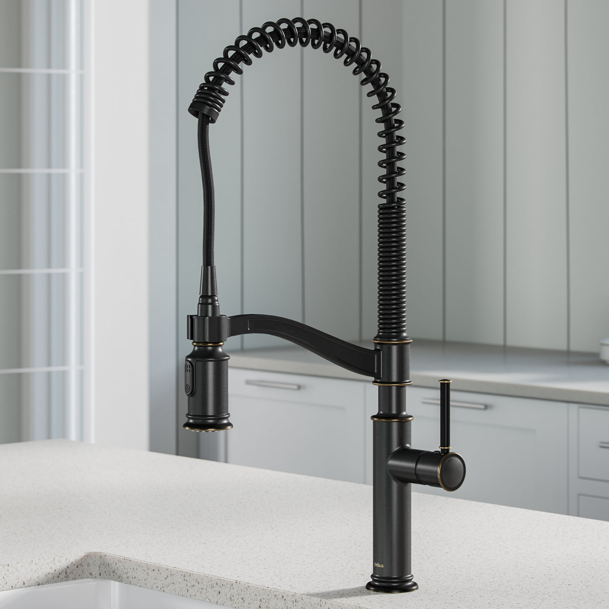 Sellette™ Commercial Style PullDown Kitchen Faucet and Deck Plate in Oil Rubbed Bronze