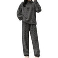 thumbnail image 3 of Soft Plush Pajama Set for Women Warm Winter Sleepwear Loose Fit Comfortable Lounge Set, 3 of 6