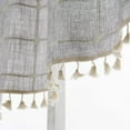 thumbnail image 4 of YoKii Rideaux de Cuisine Boho 36 Pouces de Longueur, Panneau de Fenêtre Court en Coton Lin Style Ferme Moderne Rideaux Café à Pompons Semi-Transparents Petit Rideau Décor (Niveaux - 24 x 36, Gris), 4 of 8