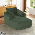 thumbnail image 3 of MAYEERTY Oversized Corduroy Chaise Lounge Sofa, Modern Couch with Spring Cushion for Apartment, 45*65*36"Green, 3 of 9