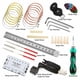thumbnail image 4 of Yuarrent Juego de 25 unidades de cuerdas de guitarra, plectro, escofina, tuerca de sillín, llave de puente, Kit de mantenimiento Accesorios para instrumentos musicales, 4 of 6